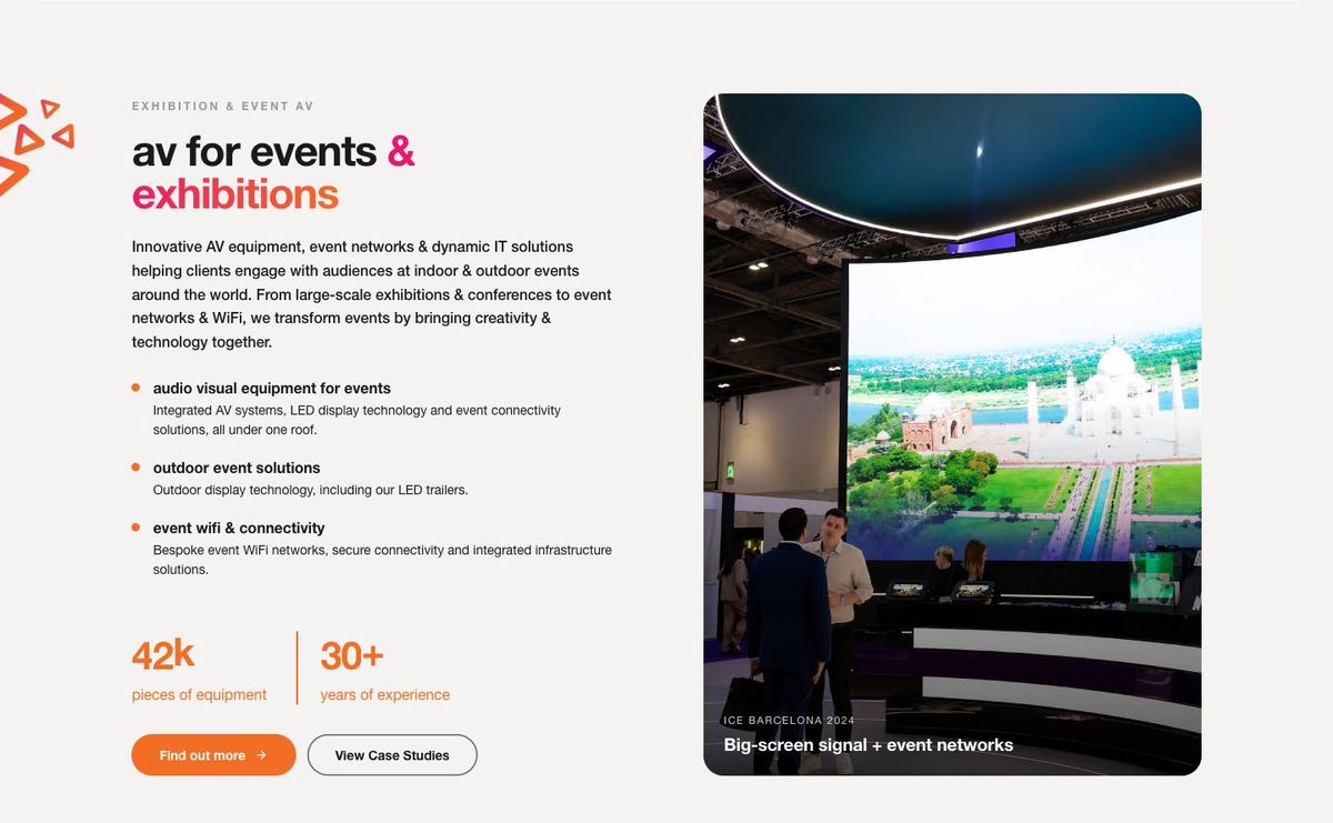 The AV Service Module on the English homepage