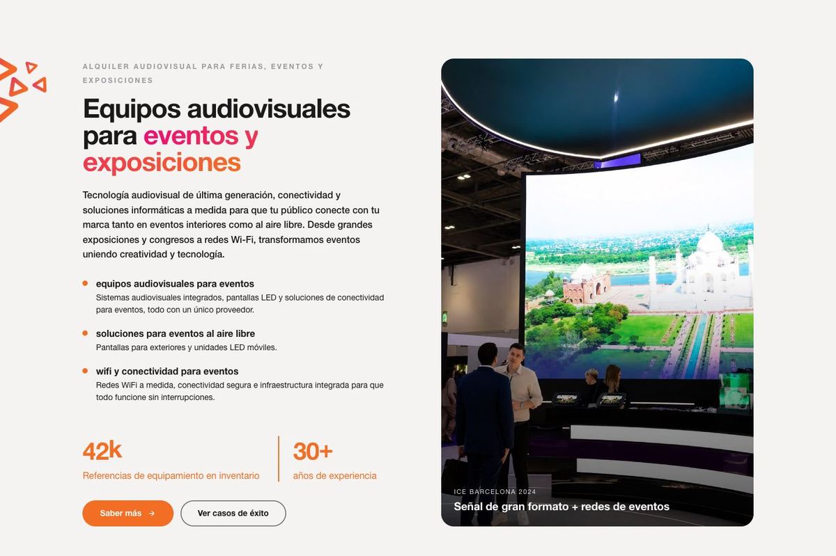 The same module on the Spanish homepage