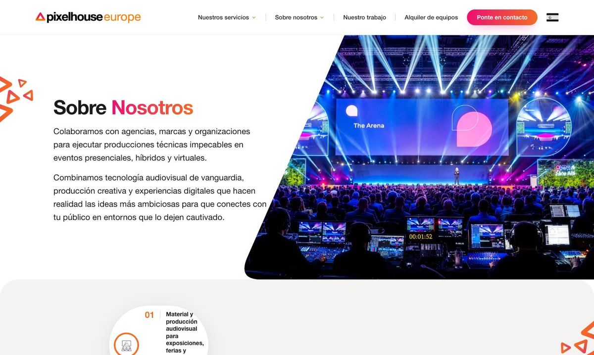 The Spanish About Us page, reached by opening the English address in a Spanish-language browser